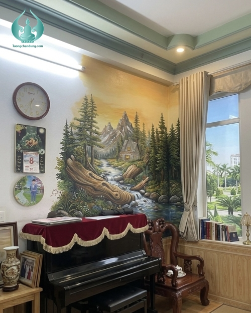 Vẽ tranh tường phong cảnh 