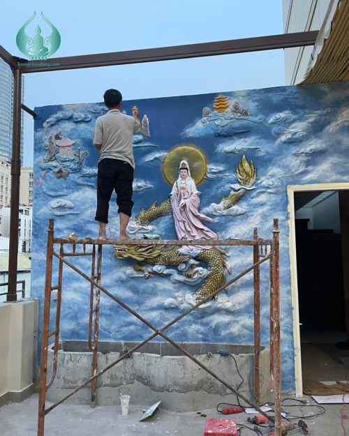 Phù điêu xi măng 